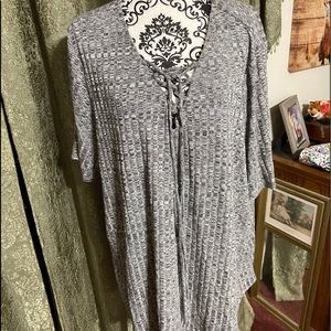 Gray lightweight tunic sweater